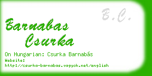 barnabas csurka business card